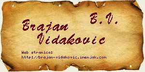 Brajan Vidaković vizit kartica